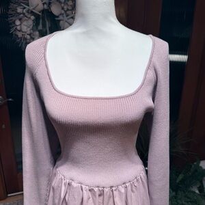 Express Long Sleeve Scoop Neck Dress